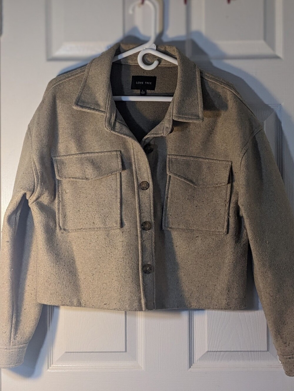 Love Tree Cropped Jacket in Light Taupe